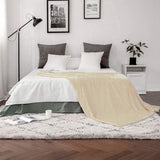 Cuddly Fleece Blanket Flannel Blanket Plain Blankets Couch Blanket Fluffy Throw Microfibre Bedspread Sofa Blanket for Bed Sofa Bedroom Office 85 x 95 Inch 220 x 240 cm Beige