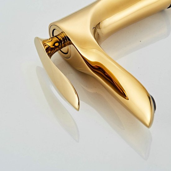 Wastafelkraan Goud Chroom Messing Eengreeps Wastafelmengkraan