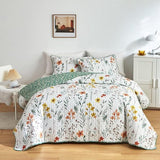 Sprei 135 x 200 cm katoen bloemen kleurrijk gewatteerd bedsprei quilt bedsprei vintage bloemmotief slaapkamer bankhoes spreien voor eenpersoonsbedden
