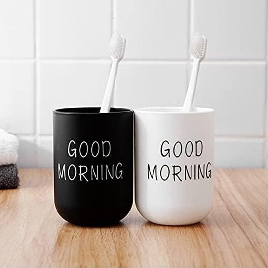2 stuks tandenborstelbekers tandenborstelhouder voor tandenborstel en tandpasta, absoluut onbreekbaar, kunststof
