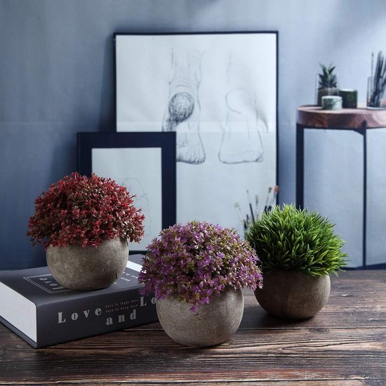 Kunstmatige planten, kunstgras, bonsai, kunstbloemen, decoratie, kunststof heesters, bloemenarrangementen voor thuis en op kantoor, , desktop-bonsai., klein