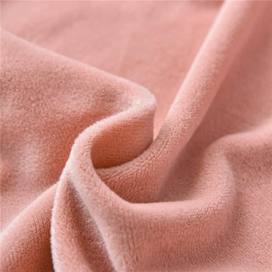 Ottomaanse hoes voor krukhoes - fluwelen kruk voor voetenbank, rechthoekig, stretch overtrek, poef, beschermer, wasbare stoelhoes - Roze, 1 stuk