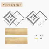 Wandplank Zwart metalen wandplank Set van 2 moderne wandplanken Wanddecoratie Slaapkamer Houten zwevende plank
