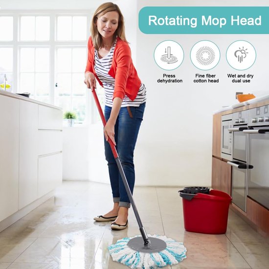 4 stuks reservekoppen voor Leifheit Clean Twist Disc Mop Micro Set, 2-vezelsysteem voor Leifheit Clean Twist M dweilmop ronde vloerwisser reserveonderdelen, voor alle vloertypen, vuilopname