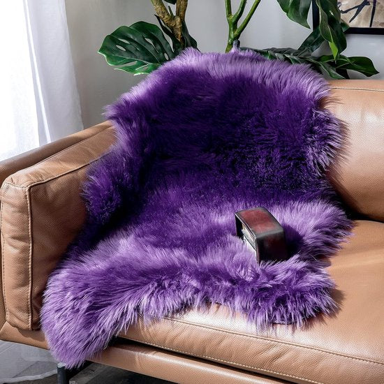 Nepbont Vloerkleed Pluizig Zacht Warm Modern Vloermat Bankmat Imitatiebont Deco Bont Onregelmatig Bedmat Wol Lang Haar Optiek Gezellig