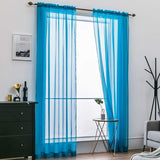 Voilegordijnen, 2-delige set, transparant, polyester, met lussen, luchtig, decoratief, voor slaapkamer en woonkamer
