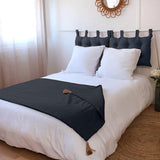 Hoofdbord stof 70 x 9 x 45 cm, donkergrijs, 9 x 45 cm