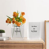 2 stuks boekenvaas voor bloemen, boekvormige vaas van acryl, vaas, boek, transparant, boekenvaas voor bloemen, slaapkamer, tafeldecoratie, woonkamer, kantoor, boekenvorm