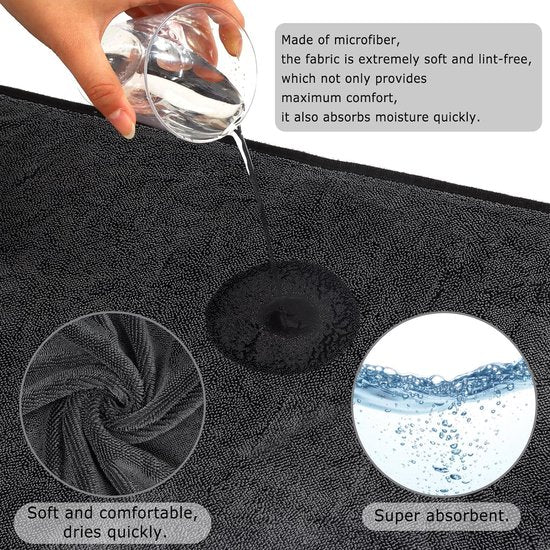 Droogdoeken, douche, set van 3 microvezeldoeken, droogdoek, pluis- en streepvrij, extreem absorberend, microvezeldoeken, handdoeken, 40 x 60 cm, voor verschillende gelegenheden