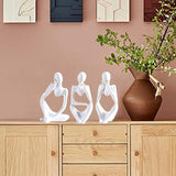 3 stuks denkers standbeelden decoratie, abstract beeldje hars sculptuur figuren denker decoratie woonkamer boekenkast slaapkamer kantoor