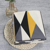 Set van 4 decoratieve kussenhoezen met geometrische print, vierkante kussenhoezen voor buitengebruik, terras, tuinbank, woonkamer, bankdecoratie, 40 x 40 cm, geel