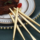 Dinermes, 6-delig, roestvrij staal mat goud dinermes, robuust botermes, modern design botermes, vaatwasmachinebestendig (mat goud, 8,9 inch)