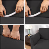 Bankhoes 3-zits waterdicht bankhoes elastisch universeel bankhoes stretch 3-zits (180-220 cm) donkergrijs