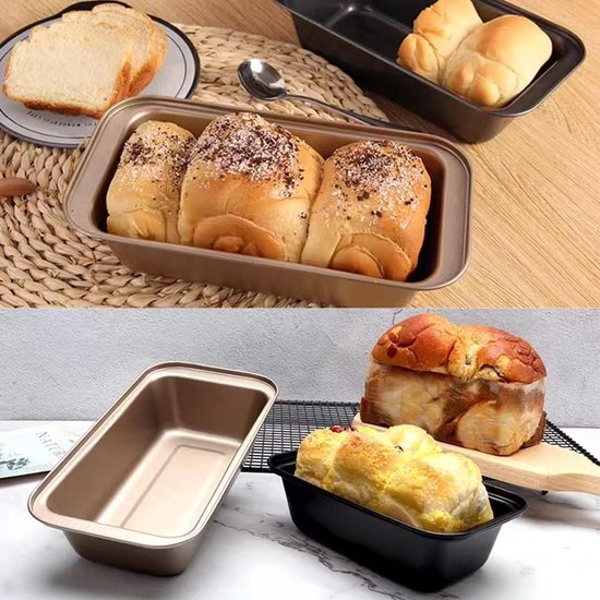 Pan Loaf Tin voor het bakken, non-stick carbon staal baking brood toast mal loaf baking pan set (29,5 x 13 cm - grijs 4 stuks)