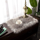 Schapenvacht Tapijt, Imitatiebont Lamsvacht, Schapenvel Imitatievacht | Kunstbont Tapijt Slaapkamer Woonkamer | Wasbaar Bont Tapijt, Decoratiebont | 40x60 cm - Grijs