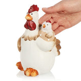 Decoratieve staander voor Pasen, kleurrijke paaskuiken, paasdecoratie om neer te zetten, paasdecoratie van keramiek [keuze] (1 stuk - 19 cm rood-geel-oranje)