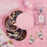 Ronde voor sieradenkistje, torencosmetica-organizer, 4 niveaus draaibaar sieradendoosje, sieradenopslag voor ringen, oorbellen, halskettingen, verjaardag, meisjes, vrouwen, cadeau, Kunstleer