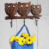 Houten Uilvormige Sleutelhouder Muur Decoratieve Hanger met Haken voor Jas Handdoek Hoed Kleding - Woondecoratie Keuken Kantoor Boerderij Geschenken Hal (38