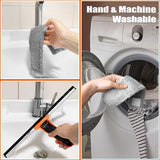 Glazenwasser met telescoopsteel 152 cm, 2 in 1 professionele ruitenwisserset met 2 microvezelpads, telescoopstang ruitenreiniging voor hoge ramen in de binnen- en buitenspiegel auto