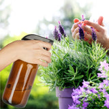 4 x 500 ml lege spuitfles glas bruin glas spuitflessen leeg verstelbaar herbruikbaar verstuivereffect voor planten bloemen tuin kapsalon met 4 statieven BPA-vrije sproeikop