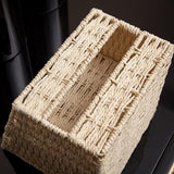 Braided Storage Basket, Multi-Purpose Rattan Basket, Basket with Paper Cord Braided, Baskets Braided Water Hyacinth, for Tabletops, Kitchens, Living Room, Braided Basket