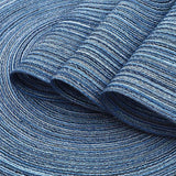 Set van 6 placemats wasbaar rond blauwe placemats rond gevlochten hittebestendige placemats rond wasbare vuilafstotende placemats voor bruiloft, restaurant, keuken, feest