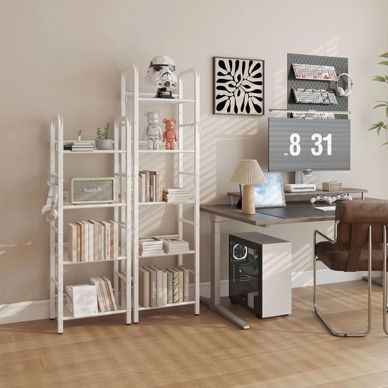 Staand rek 4 niveaus wit