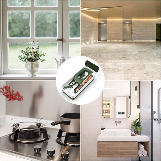 Set van 4 keramische tegelreinigingsborstels, multifunctionele voegreiniger, spleetreinigingsborstel, gezamenlijke reiniging, vloernaadborstel, reinigingsborstelset voor badkamers, keuken, toiletten