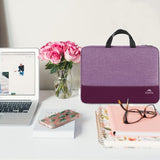 Laptoptas 15,6 inch, TSA-vriendelijke laptophoes 15/6, waterafstotende laptoptas met vakken en vakken, compatibel met notebook, cadeau voor vrouwen, paars