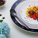 zwarte espressolepels, 5,5 inch mini-koffielepels, kleine roestvrijstalen lepels, theelepel voor desserts, set van 6, vaatwasmachinebestendig