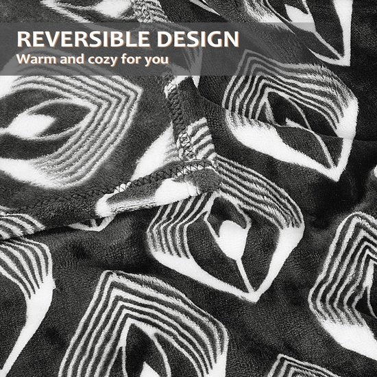 Marokkaanse lotusblauwe fleece deken voor op de bank, licht, zacht, gezellig deken om het hele jaar door te loungen.