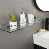 Doucheplank, chroom, glazen rek, roestvrij staal, douchemand, shampoohouder voor douche, badkamerrek voor badkamer en keuken, 500 mm x 130 mm x 66 mm