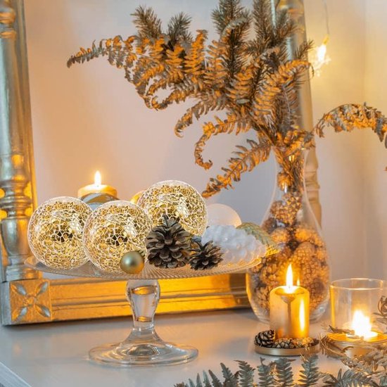 Set van 3 decoratieve ballen 4" decoratieve glazen ballen mozaïek ballen voor vazen ​​kommen tafel centerpieces decoraties ornamenten voor thuis feest mantel vakantie