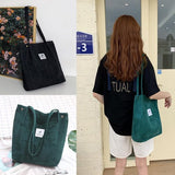 Grote schoudertas Corduroy schoudertas voor dames Strandtas Cordbag Crossbodytas Shopper Tote Bag Boodschappentas Handtas Shopper voor werk Winkelen School
