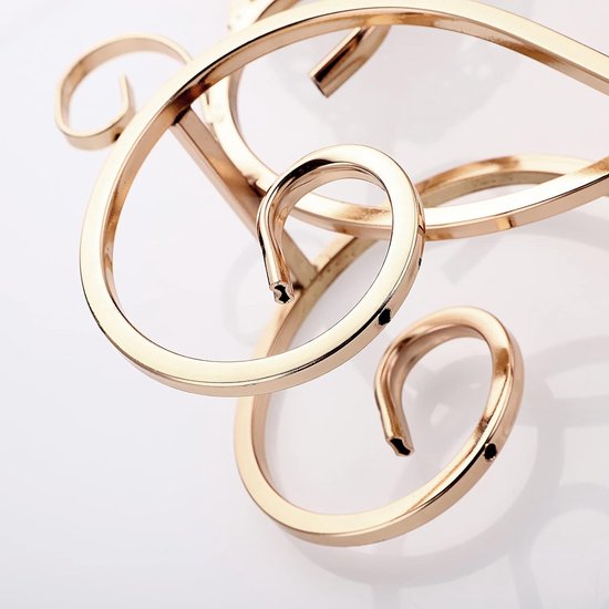 Gouden S-vormige kristallen kandelaar 3-armige kristallen schalen gemaakt van glas Metalen kandelaar Theelicht Decoratieve kandelaar Kaarsenhouder voor Kerstmis Halloween Bruiloft (groot)