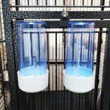 Grote papegaaienkonijnenkooi voerbak / drinkbak groot formaat 13 cm lengte 13 cm 2 stuks