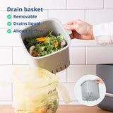 Keukencompostcontainer - gemakkelijk te reinigen voedselafvalcontainer voor de keuken | keukencompostcontainer voor het werkblad, emmer voor keukenafval (2,6 liter) - roze