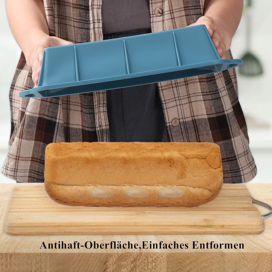 Broodbakvorm, siliconen broodvorm met roestvrijstalen frame, antiaanbakvorm voor taarten en brood, broodbakvormen, broodvorm, koning cakevorm