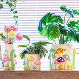 Beschilderde paddenstoelvaas voor bloemen, kleurrijke unieke 3D-bloemenvaas, 20 cm hoog, regenboog, funky paddenstoelvazen, decoratie, vaas voor pampasgras, grappig, veelzijdige tuingeschenken.