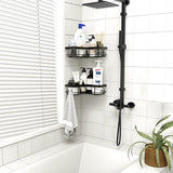 Shower Shelf No Drilling Corner, Bathroom Shower Shelf, Durable Stainless Steel Bathroom Shelf, No Drilling, Movable Bathroom Organiser Shelf, Bathroom Shelf for Shampoo and Shower Gel,