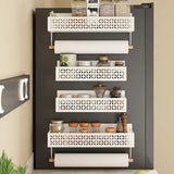 magnetische kruidenrek-organizer, 4 stuks koelkastmagneet kruidenrek, voor kast, koelkast, ruimtebesparend, keukenorganisatie voor kruidenpotjes en kruidenflessen (wit)