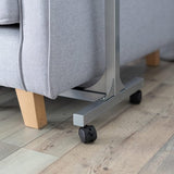 Laptoptafel in hoogte verstelbaar met wielen laptopstandaard bijzettafel slaapbank tafel nachtkastje, metalen frame, houten tafelblad, zwart, 48x37x79 cm