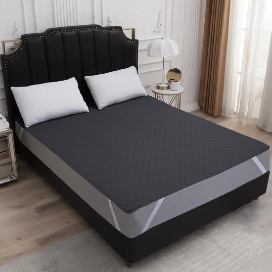 Matrasbeschermer, waterdicht, ademend, waterdicht, vochtbescherming, waterdichte matrasbeschermer, 180 x 200, donkergrijs, matrasbescherming, incontinentie-onderlegger, wasbaar voor bed
