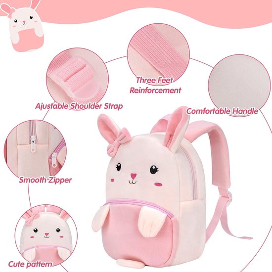Kinderrugzak kleuterschool voor meisjes jongens kleuterschool rugzak pluche schooltas schattige schattige dieren mini cartoon rugzak 2-5 jaar kindertas kleuterschool wieg kita