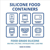 Siliconen voedselopslagset - herbruikbare luchtdichte voedselcontainers met deksel - lunch- en bentoboxen voor volwassenen en kinderen diepvriezer blauw