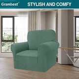 High Stretch bankovertrek, moderne bankovertrek, jacquard, elastische bankovertrek voor woonkamer, protector voor honden en huisdieren (1-zits, salie)