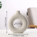 3 stuks keramische donutvaas handgemaakte ronde bloemenvazen decoratieve vazenset moderne decoratie voor pampasgras