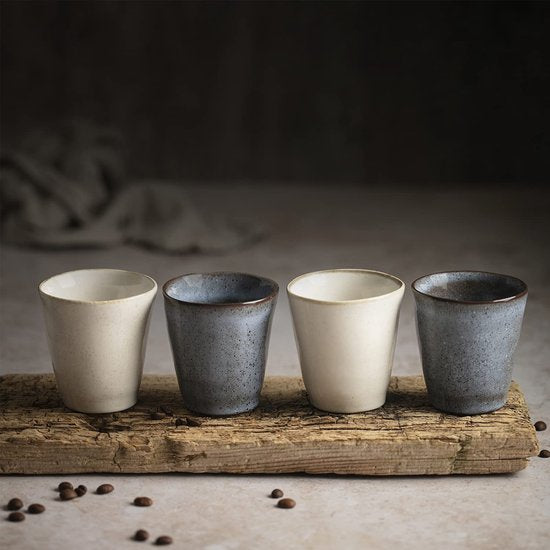 ORIGEENS EXPRESSO KOFFIE CUP SET | Portugees Handgemaakte Keramische Expresso Cup Set | Koffie Beker Service 120mL x4 | Originele Gift Box