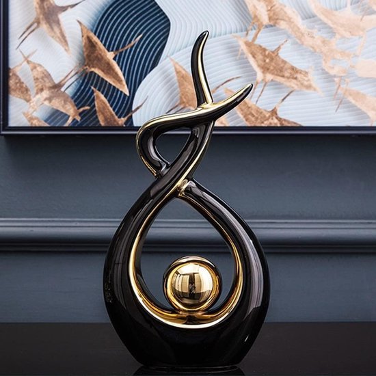 Keramisch beeld, moderne abstracte sculptuur, woondecoratie, tafeldecoratie voor woonkamer, slaapkamer, eetkamer, kantoor