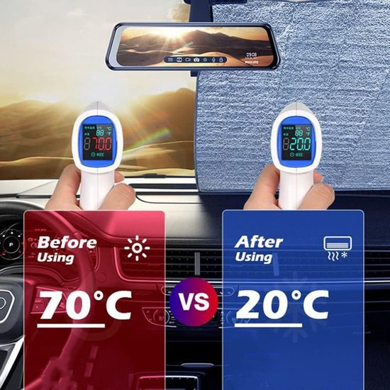 Zonnescherm voor de auto, zonneklep, voorruit, opvouwbaar, uv-bescherming, zonnescherm, bescherming, 130 x 65 cm